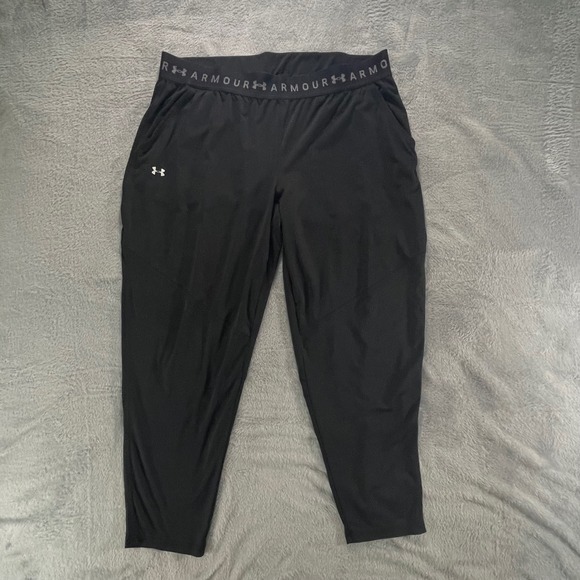 Under Armour Other - Under‎ Armour Men Black Athletic Jogger Pants Tapered Elastic Waist Size XL